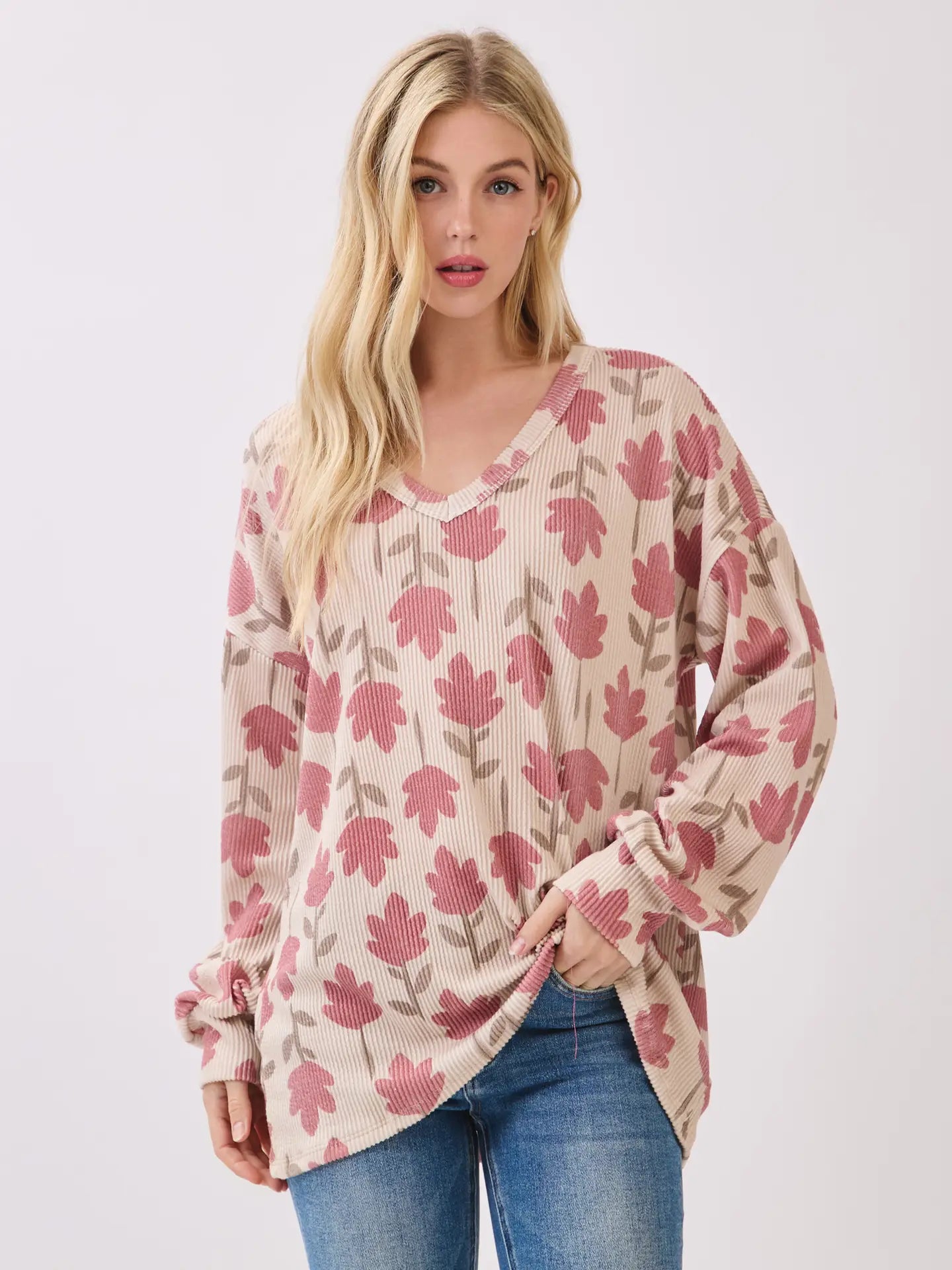 Bloom All Over Ribbed Top (S-XL)