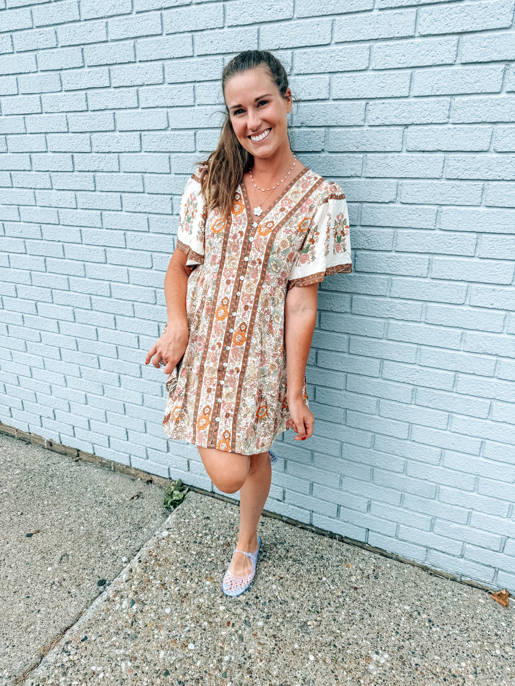 Moody Blooms Woven Dress