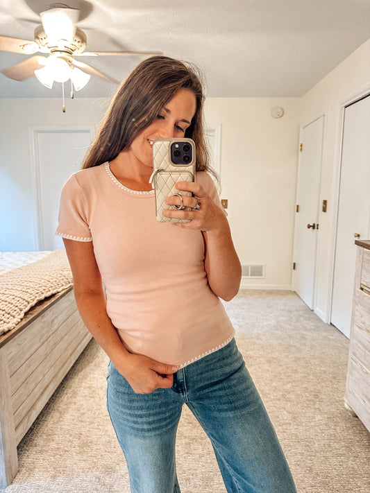 Sweet Stitch Short Sleeve Top