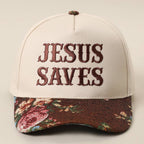 JESUS SAVES Tapestry Trucker Hat (several colors)