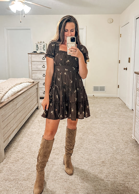 Rustic Retreat Square Neck Dress