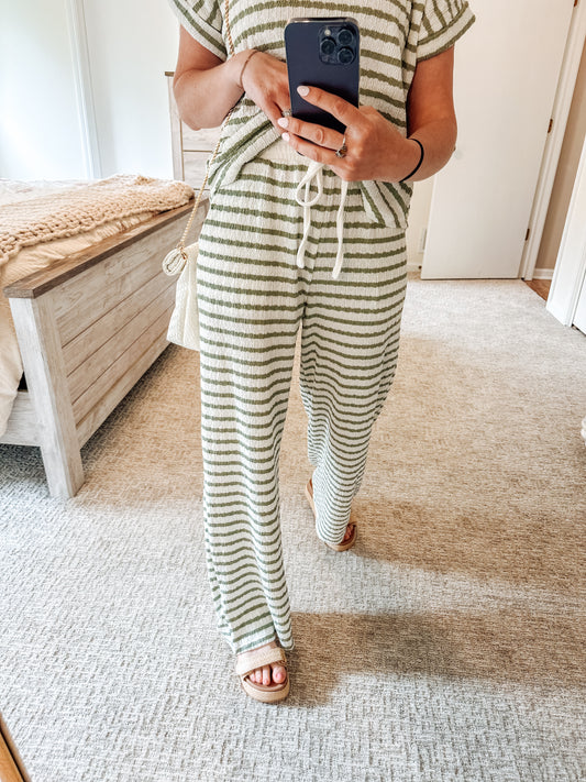 Olive Line Relaxed Lounge Pants