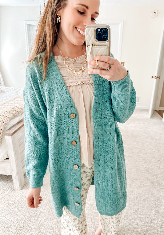 Seafoam Spark Knit Cardigan
