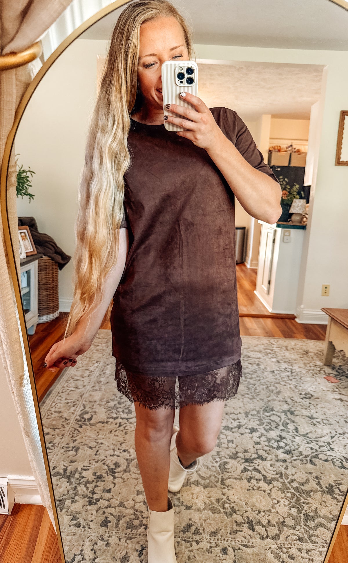Chocolate Dreams Faux Suede Dress