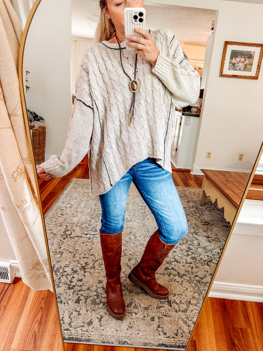 Cozy By Nature Cable Knit Sweater