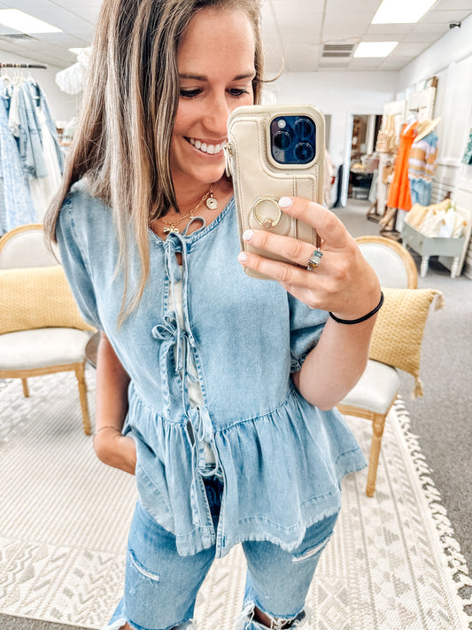 Tied Up in Denim Blue