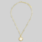 Stainless Steel Cross Disc Pendant Necklace