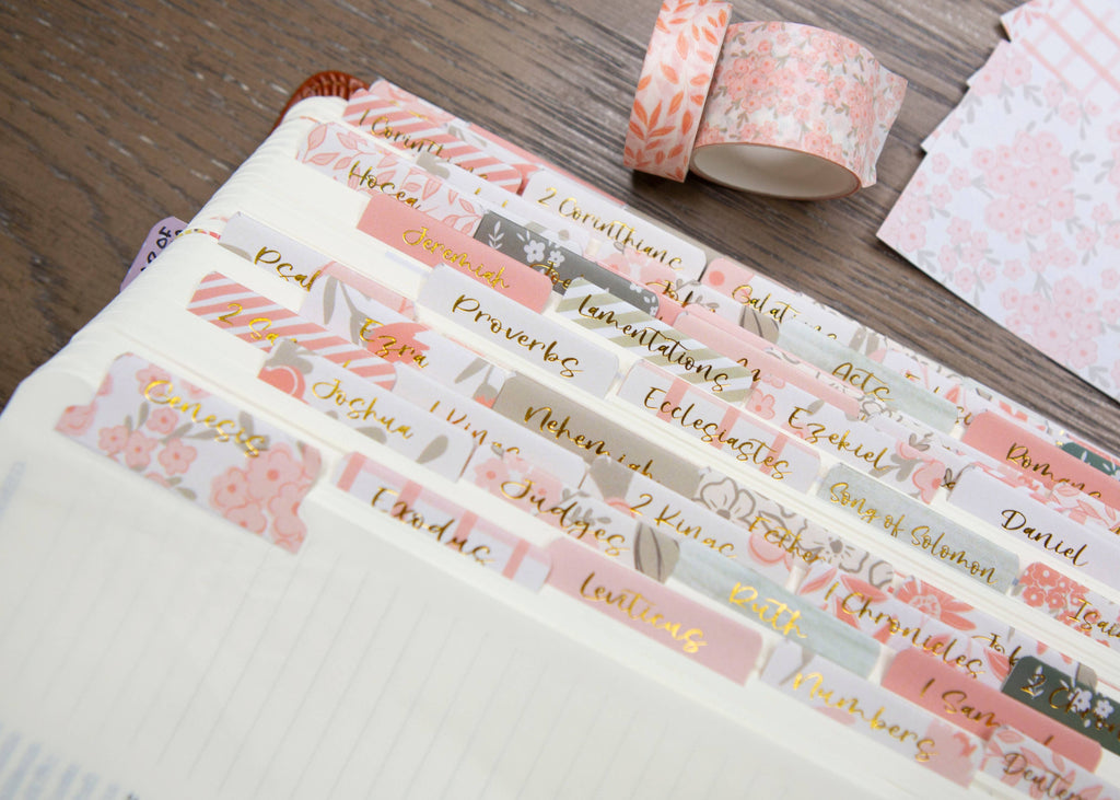 Pretty Peach Bible Book Tabs