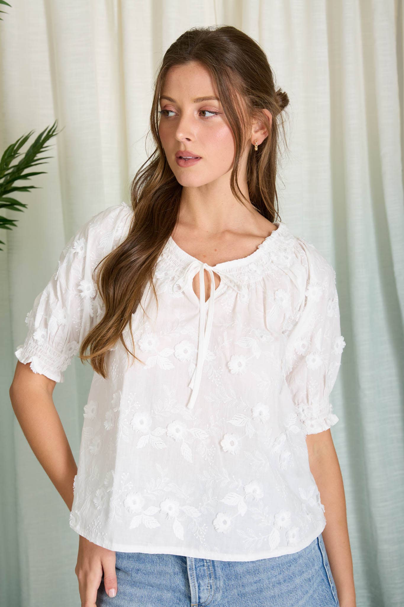 The Emery Embroidered Floral Blouse
