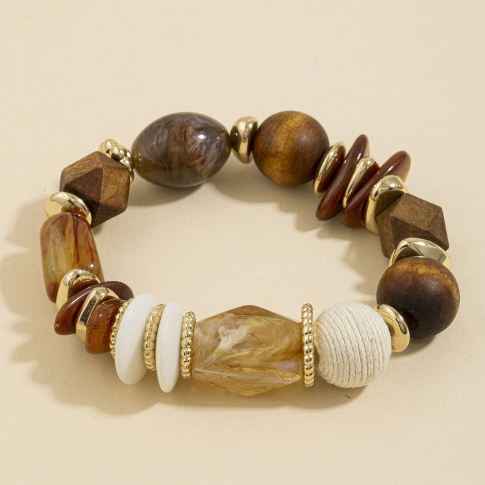 Chunky Wood Bead Bracelet
