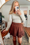 Fall Romance Lace Trim Skort