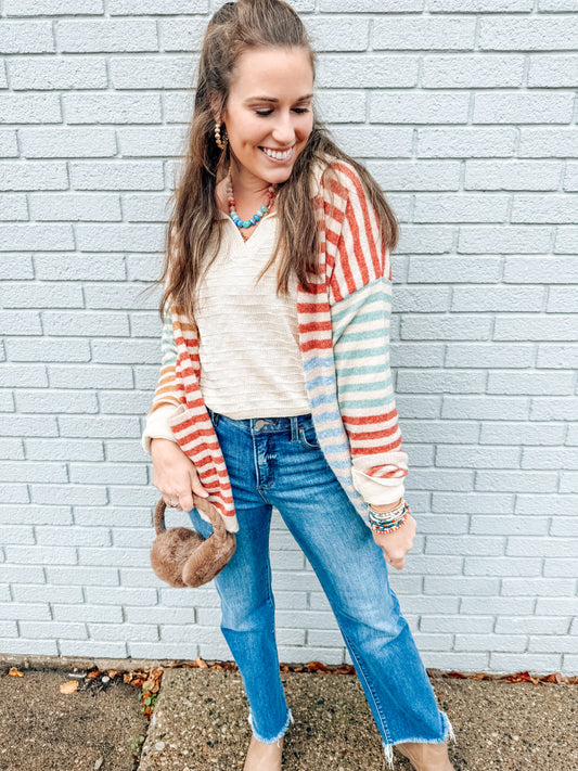 The Painted Path Striped Cardigan (S-XL)