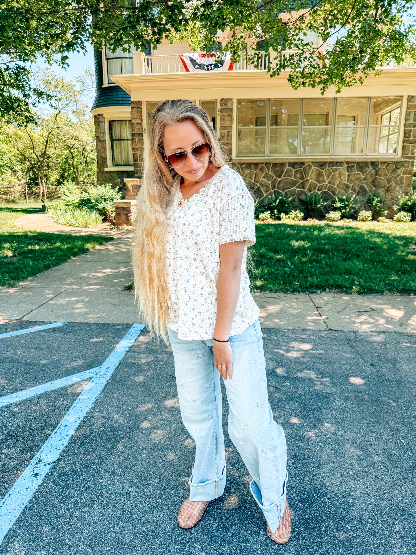Kissed by Petals Textured Top (S-XL)