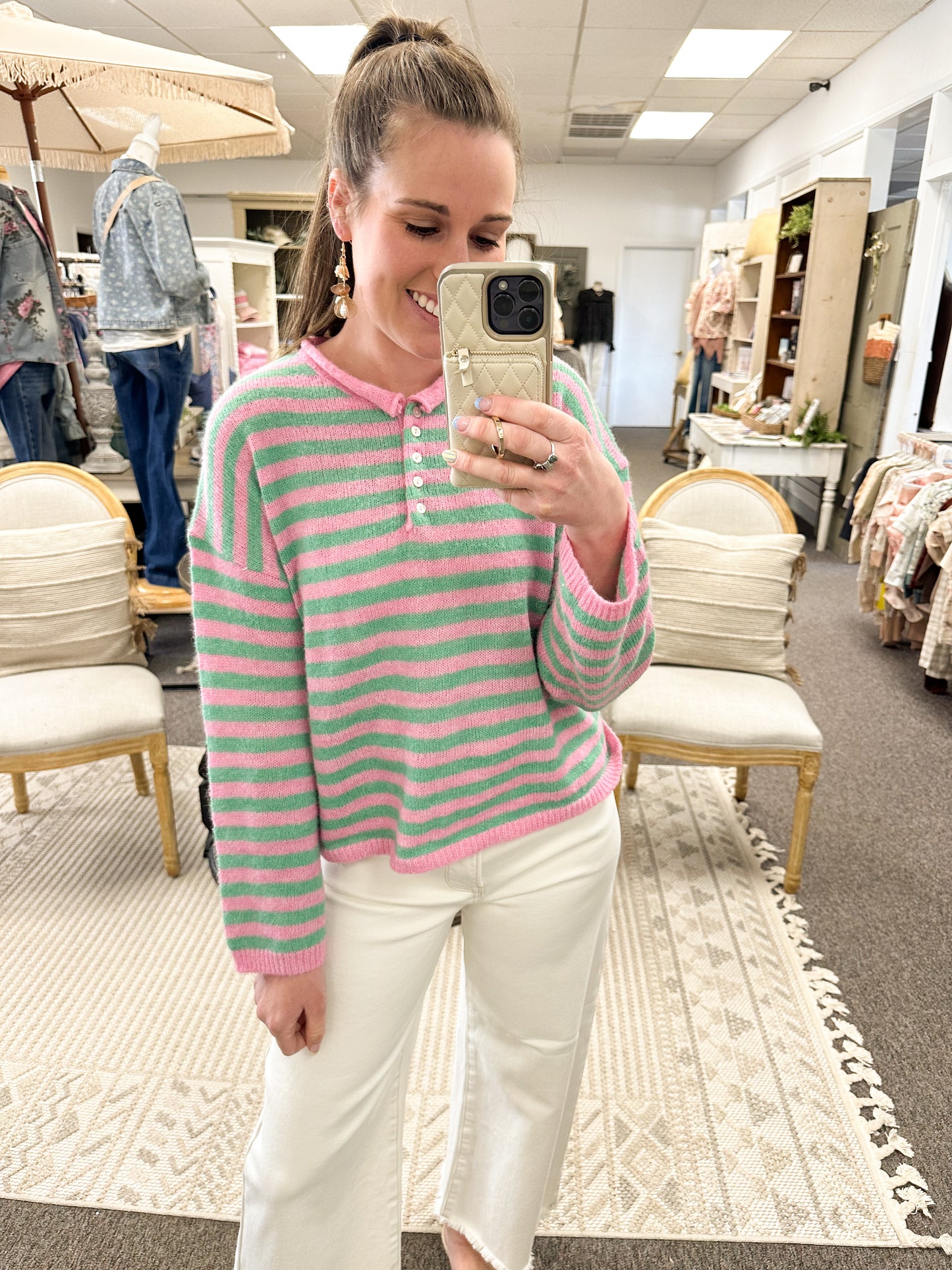 Sweet Sorbet Striped Long Sleeve Top