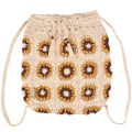 Crochet Sunflower Drawstring Bag