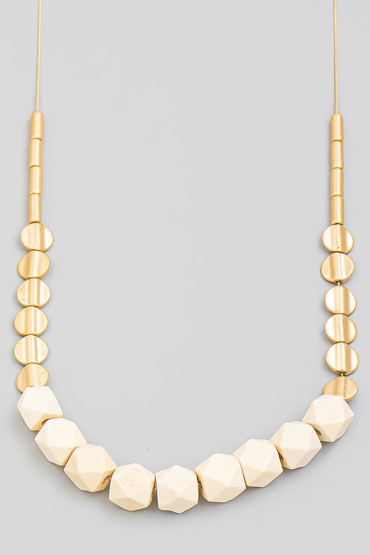 Block Bead Necklace (2 Colors)