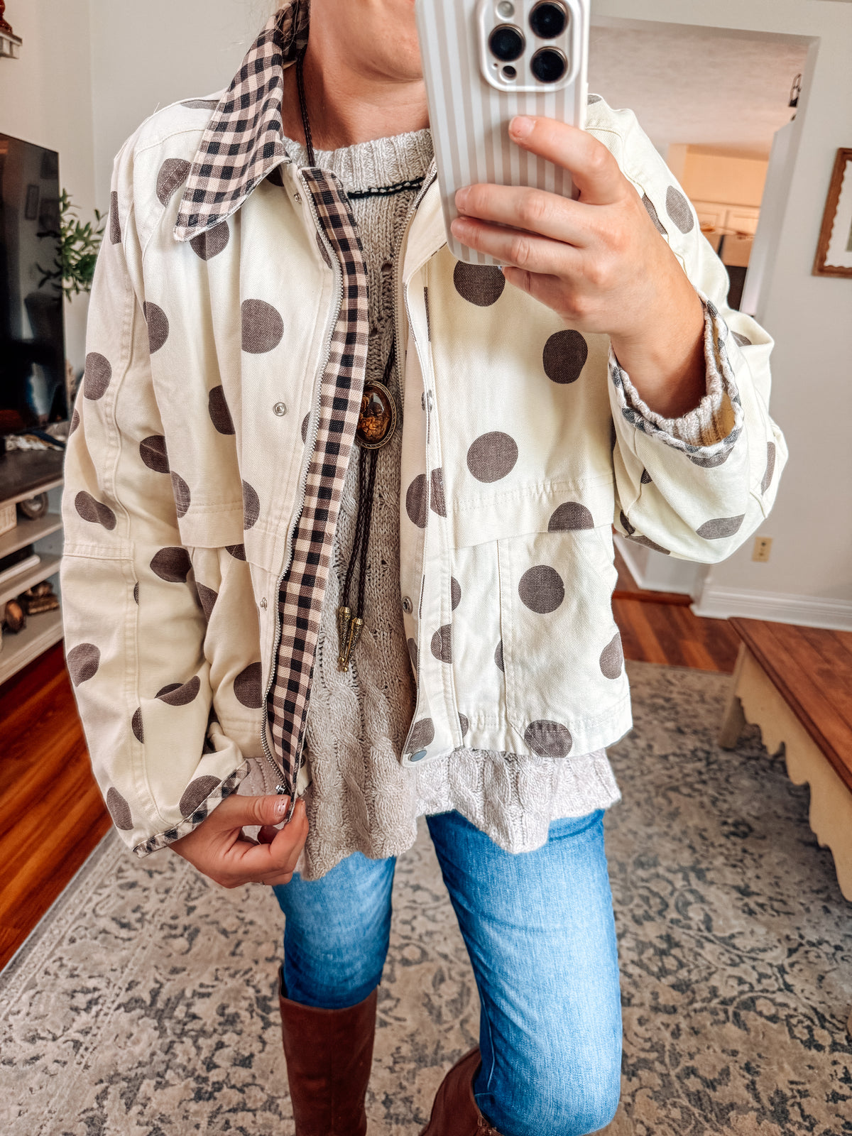 Autumn Dots Oxford Contrasting Jacket (PREORDER)