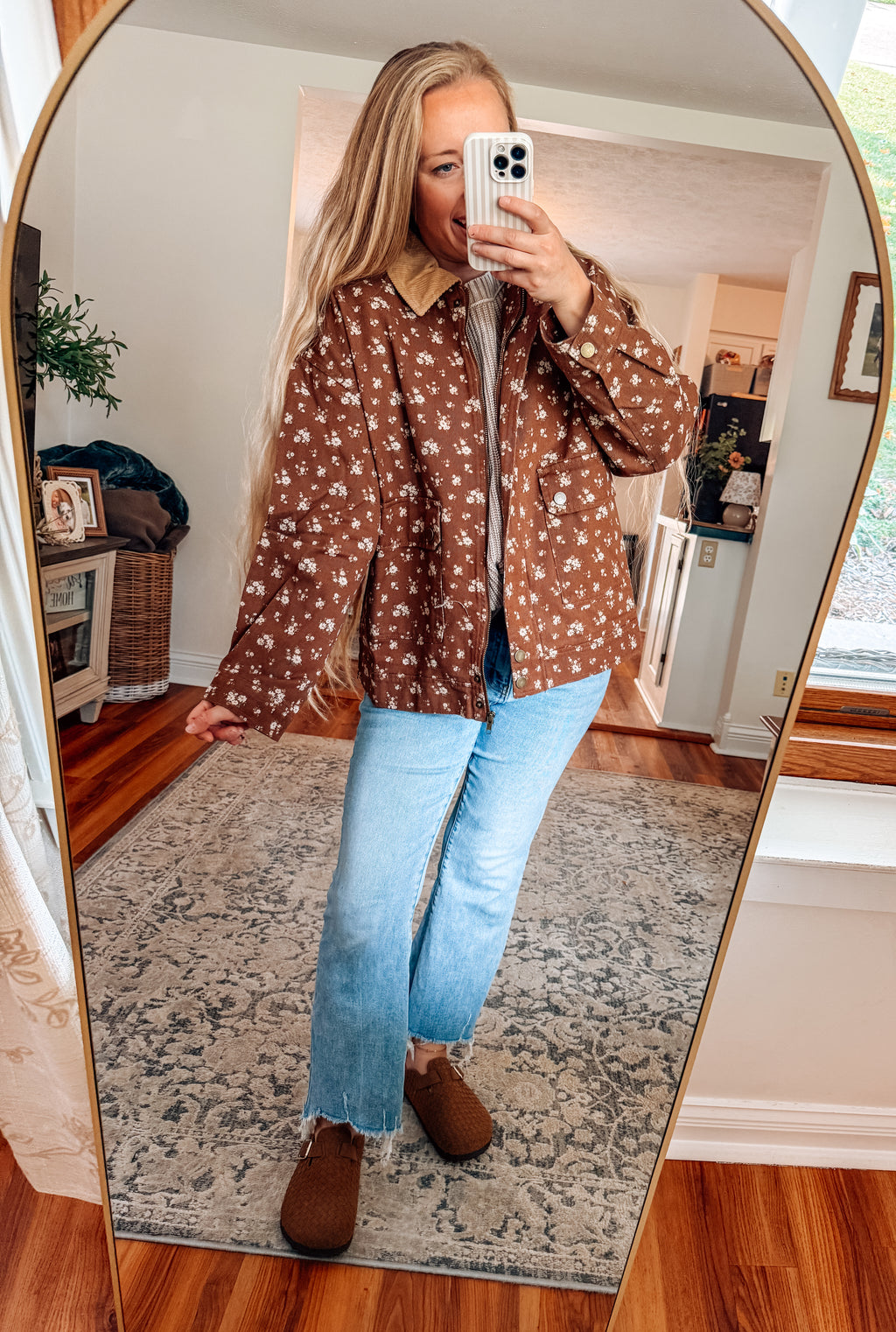 Mixed Up in Denim Corduroy Collar Jacket
