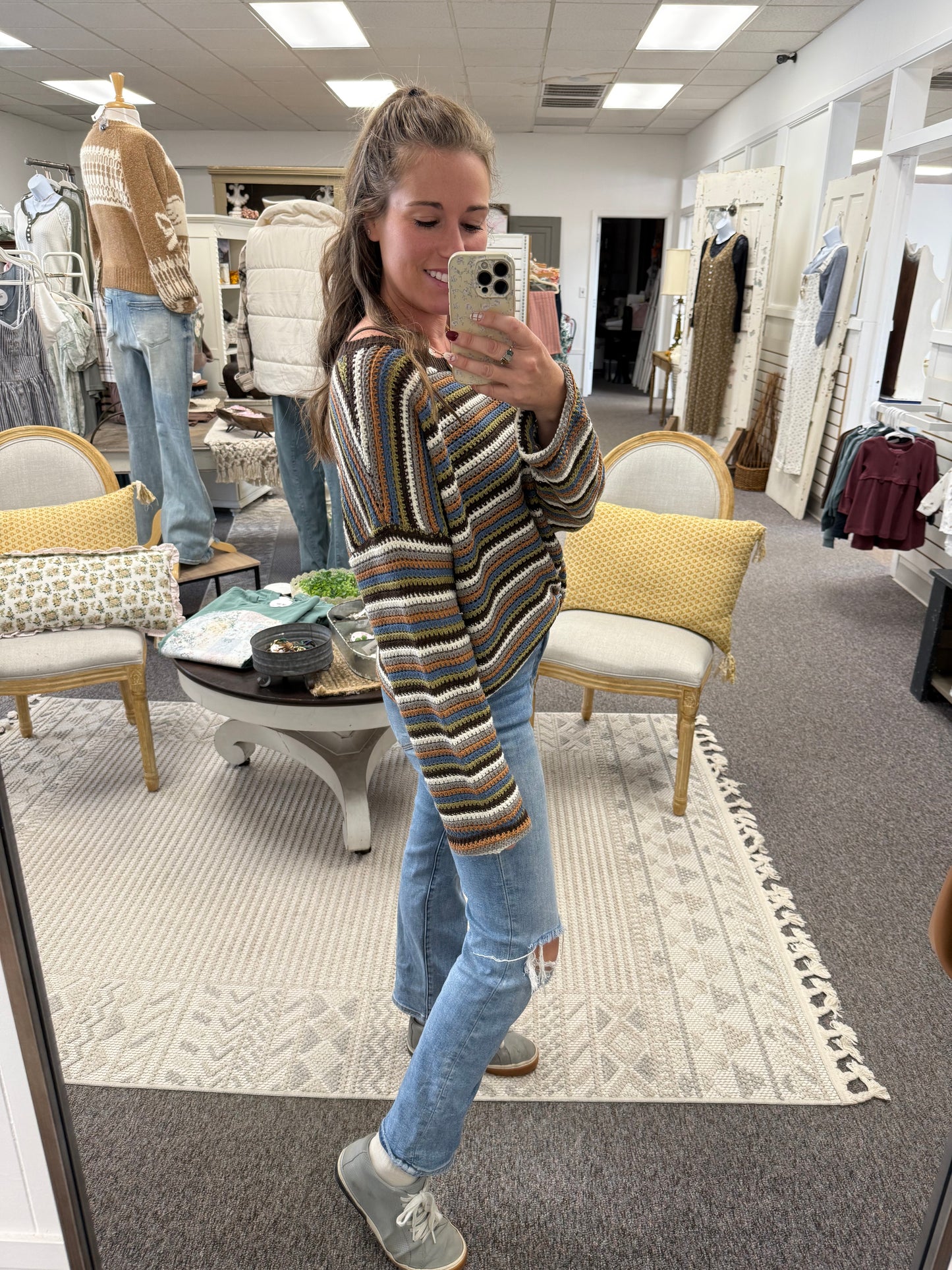 Color of Fall Stripe Knit Sweater