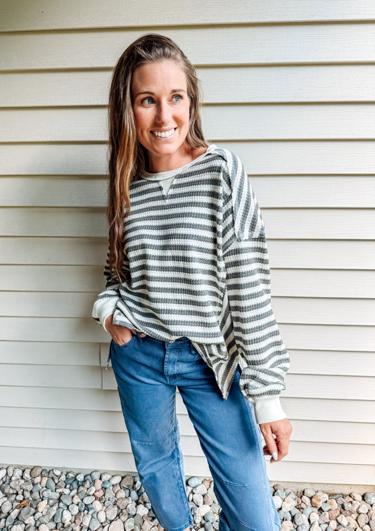 The Cozy Contrast Waffle Top