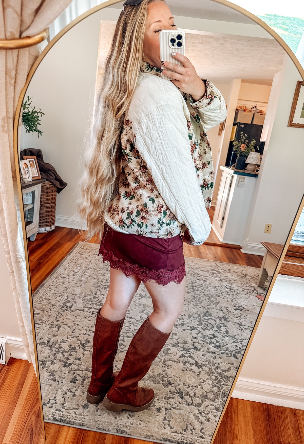 Meadow View Quilted Mixed-Media Jacket