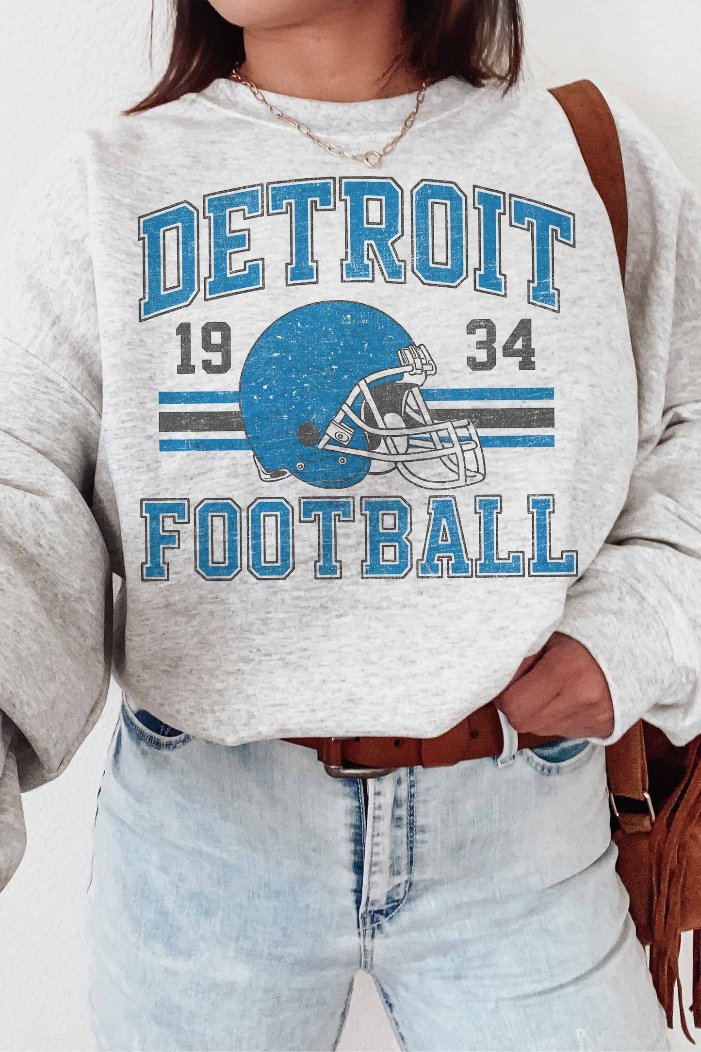 Detroit Football Oversized Sweatshirts