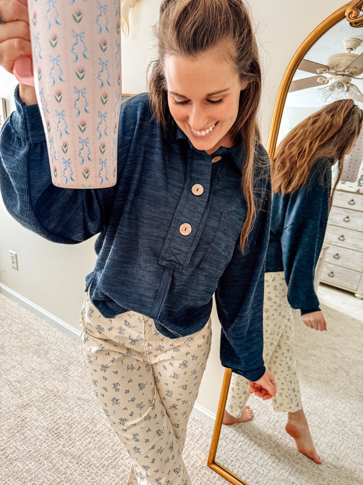 Into the Dark Collared Top