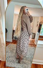 Pretty in Polka Dots Long Sleeve Midi Dress