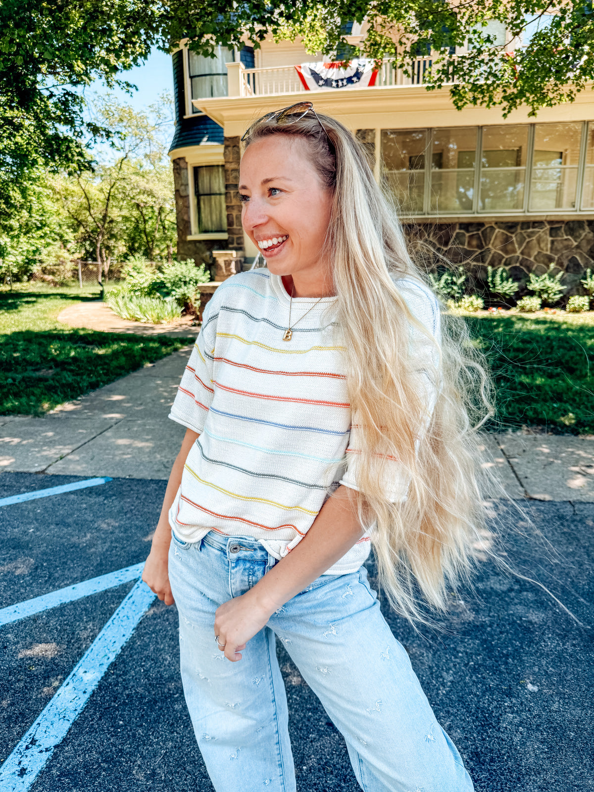 Over the Rainbow Striped Sweater (S-XL)