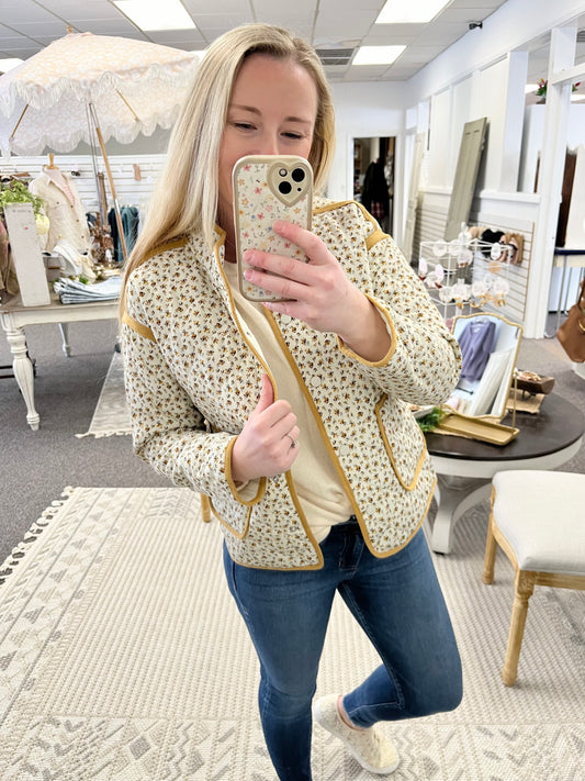 Marigold Hues Quilted Jacket (S-XL)