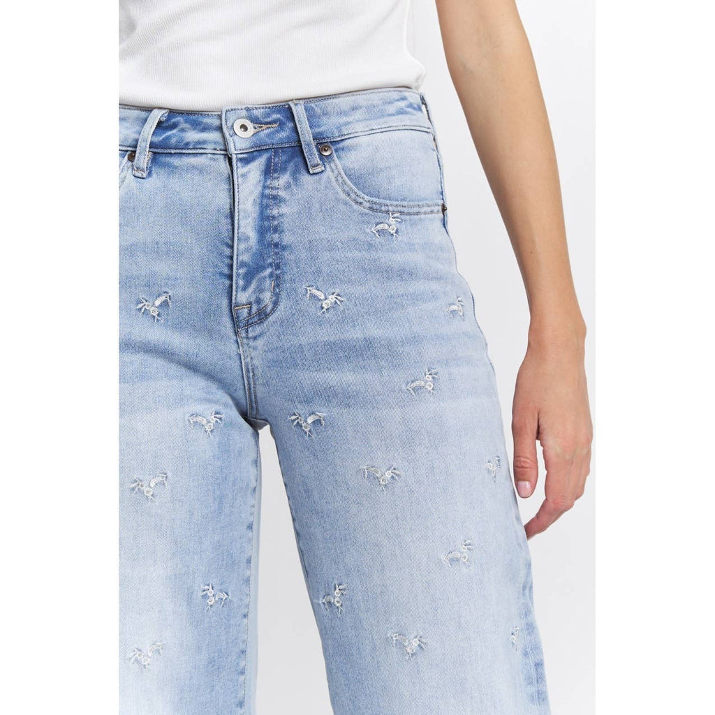 Bloom Babe Wide Leg Denim