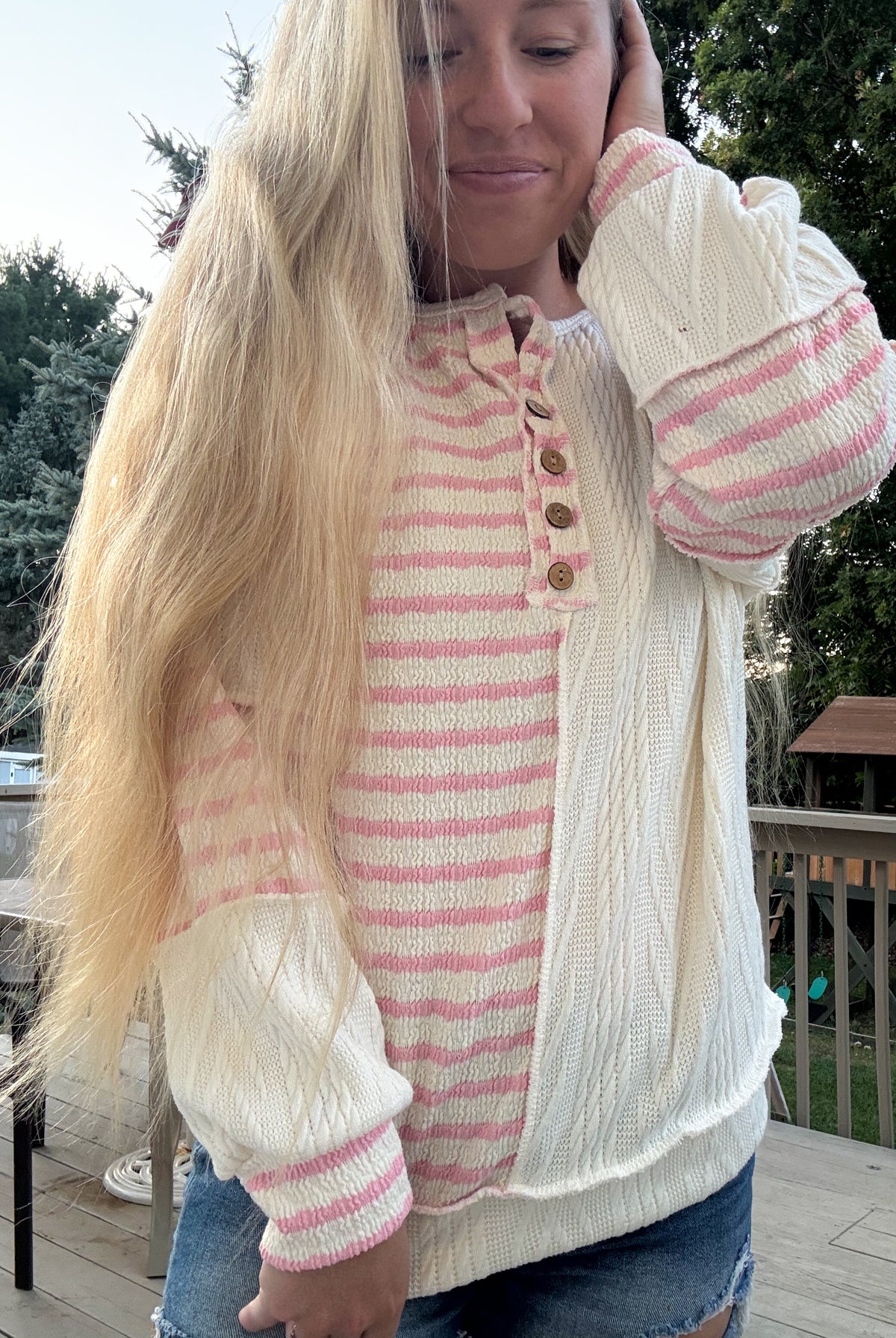 Sunset Sorbet Ribbed Knit Top (S-3X)