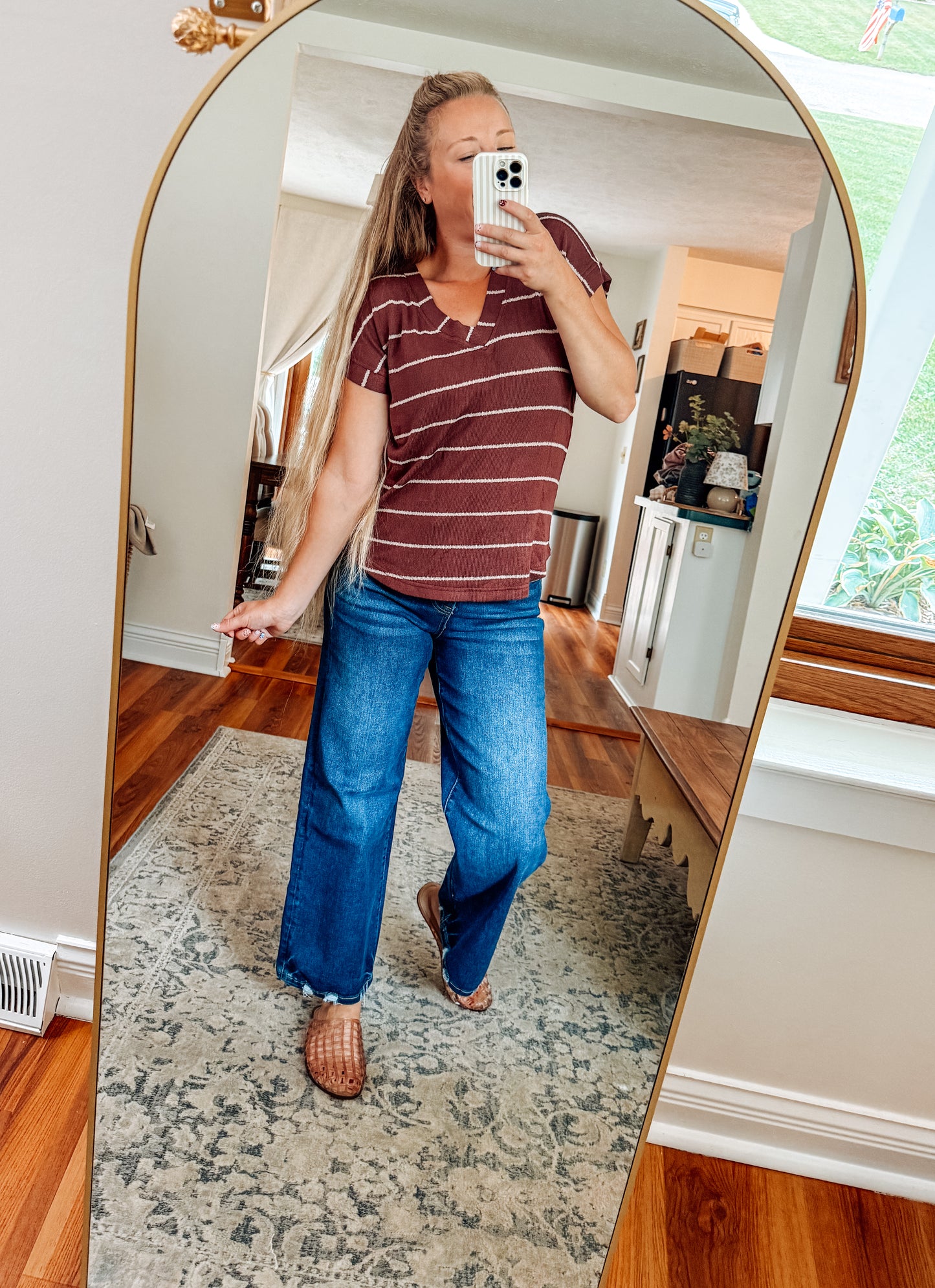 The Effortless Stripe V-Neck Top (2 Colors)