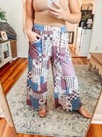 Penny Patchwork Floral French Terry Pants