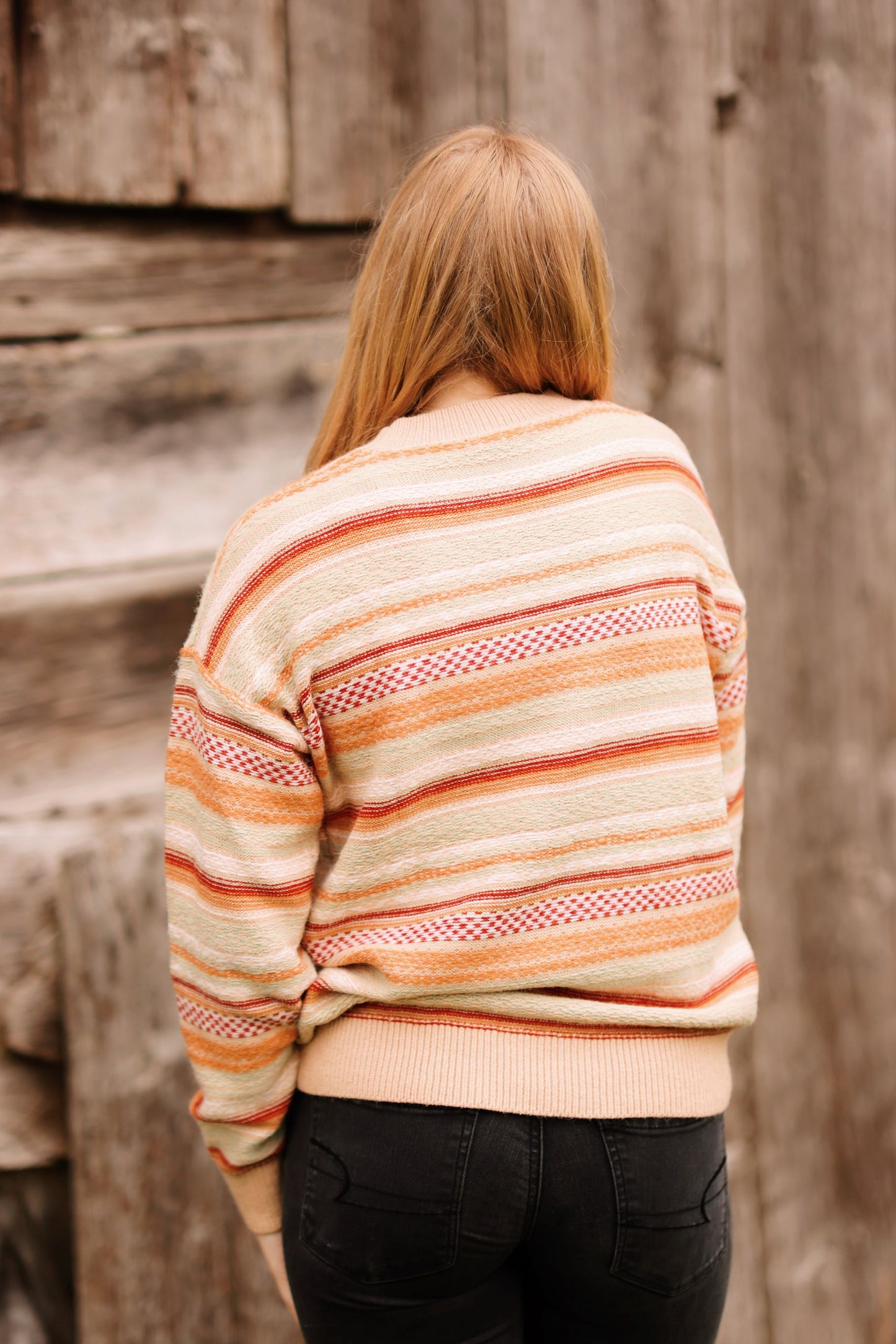 Fireside Charm Striped Sweater
