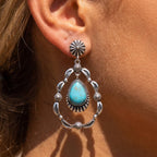 Turquoise Concho Teardrop Earrings