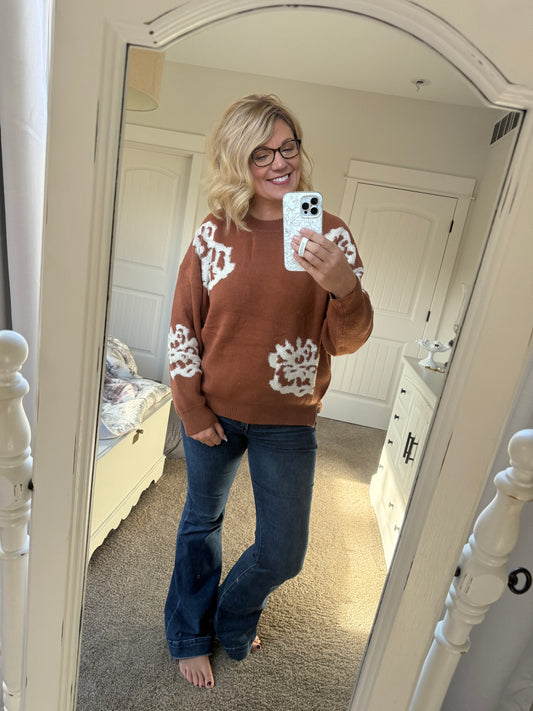 The Woodland Bloom Sweater-Brown