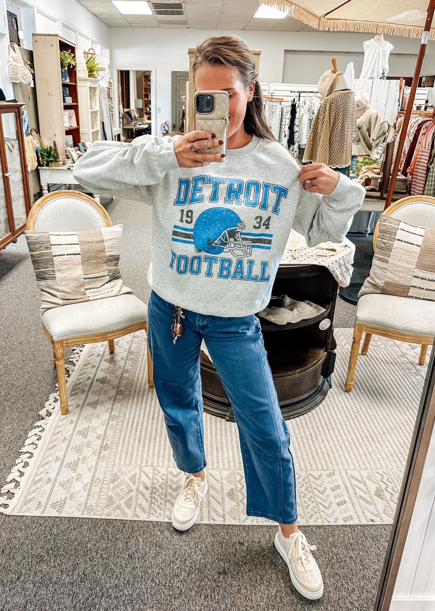 Detroit Football Oversized Sweatshirts