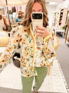 Whispering Garden Ruffle Trimmed Poet Blouse (S-XL)