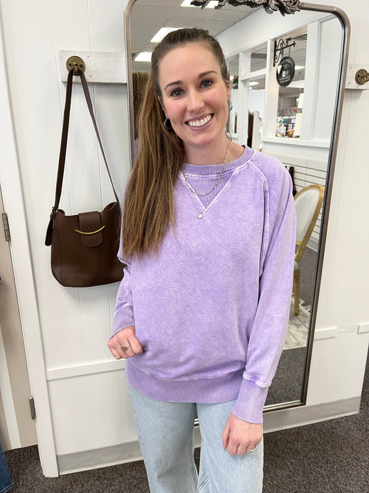 Frosted Lavender Terry Pullover