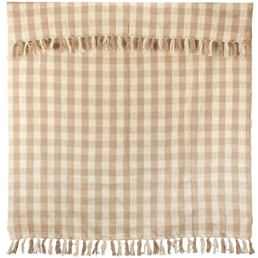 Tan Plaid Throw