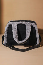 Fleece Trim Tote & Crossbody Bag