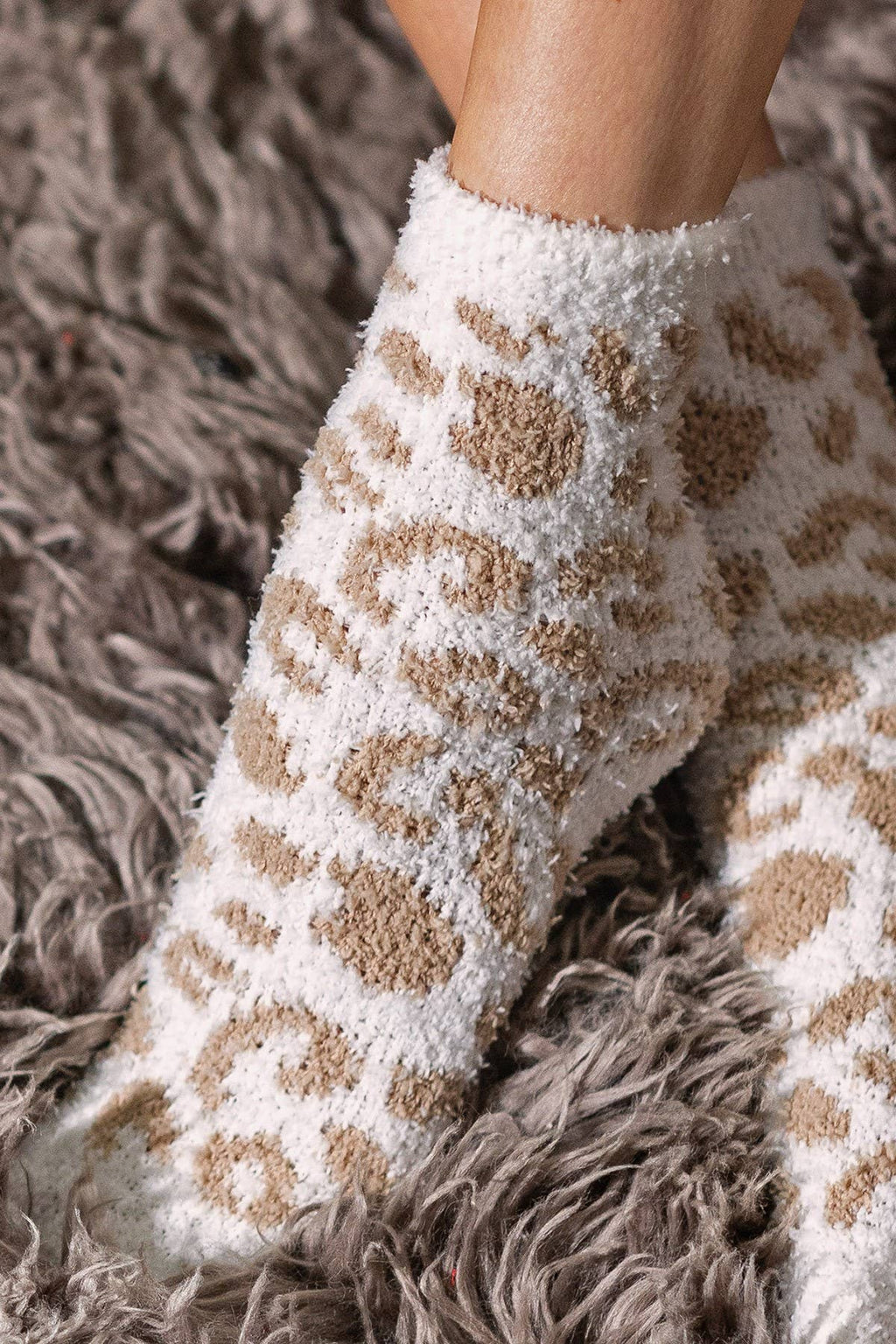 Leopard Cozy Chenille Socks (several colors)
