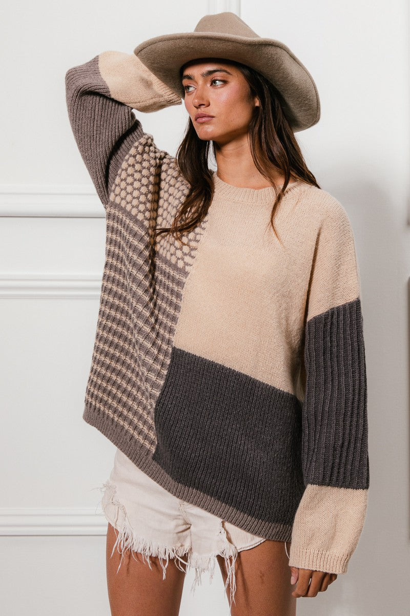 Foggy Mornings Colorblock Sweater (S-XL)