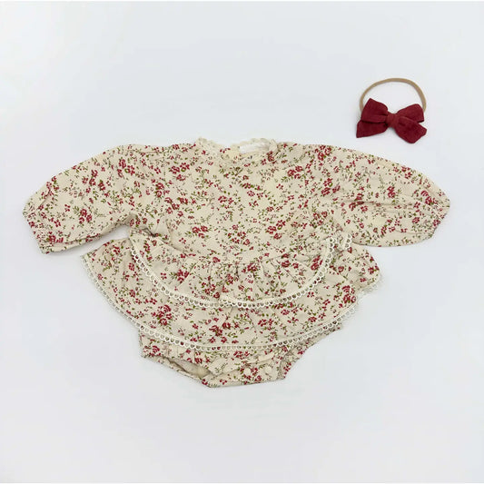 Bella Floral Romper + Bow Set