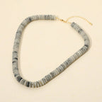 Flat Resin Disc Beaded Necklace (2 colors)