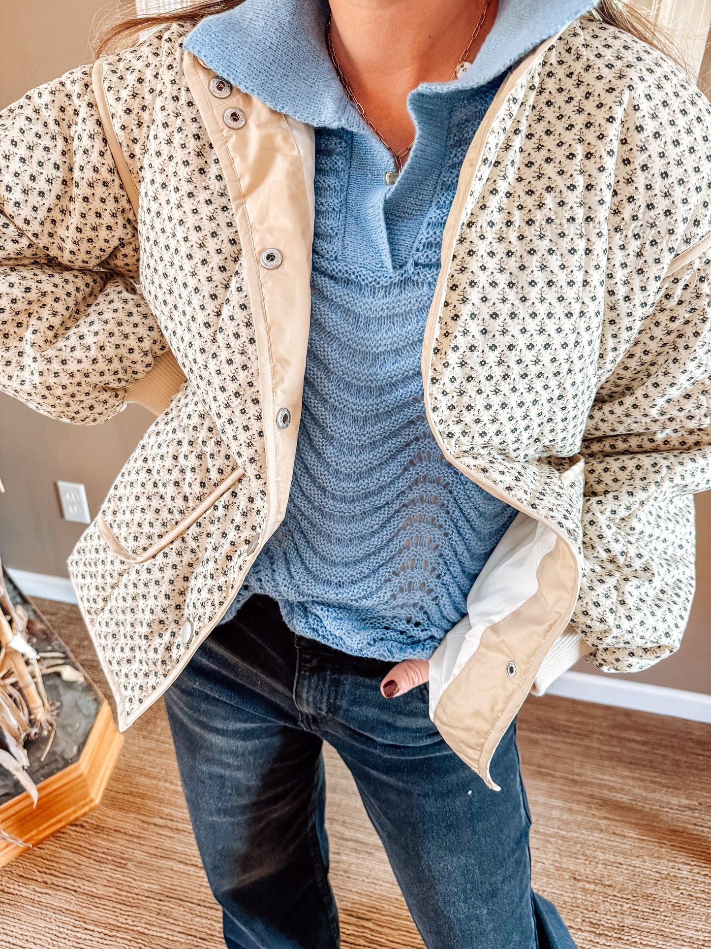 Tiny Bloom Button Down Jacket
