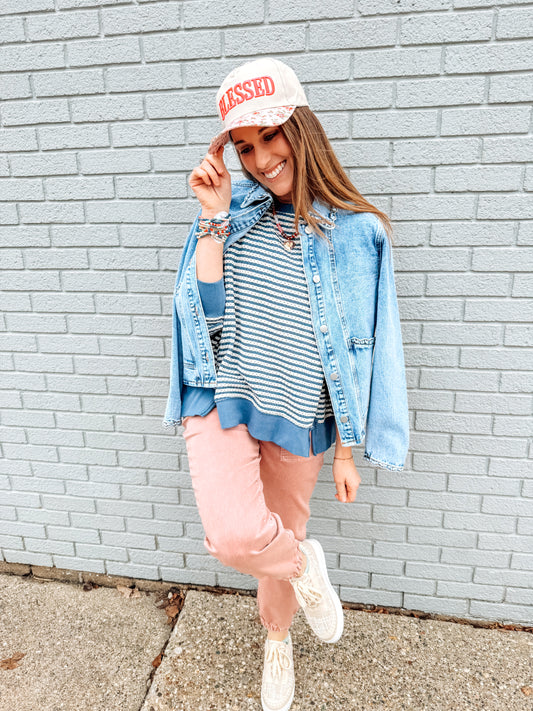 Layered with Scallops Denim Jacket (S-XL)