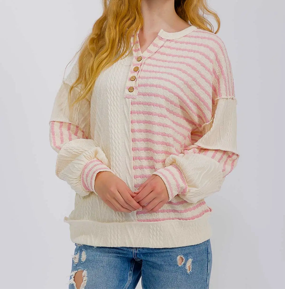 Sunset Sorbet Ribbed Knit Top (S-3X)