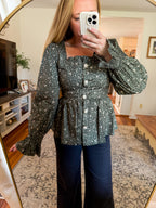 Petals & Pearls Ditsy Floral Blouse (S-XL)